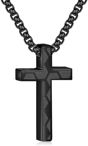Aretas Football Gifts for Boys Stainless Steel Football Cross Necklace Pendant Chain 16/18/20/22/24 Inches Silver/Gold/Black Football Soccer Stuff Jewellery Birthday Christmas Gifts
