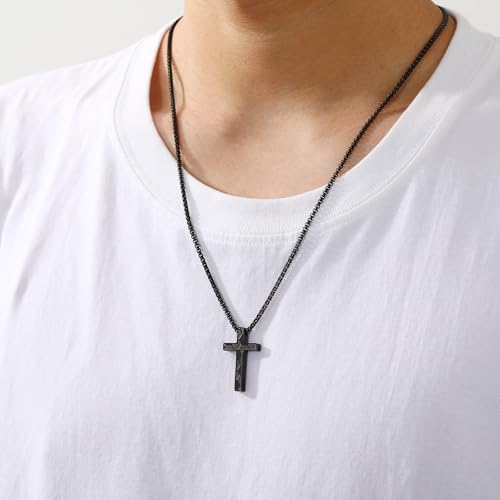 Aretas Football Gifts For Boys Stainless Steel Football Cross Necklace Pendant Chain 16/18/20/22/24 Inches Silver/Gold/Black Football Soccer Stuff Jewellery Birthday Christmas Gifts