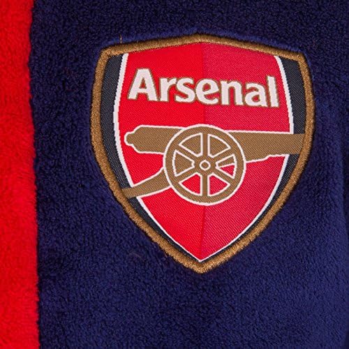 Arsenal FC Boys Dressing Gown Robe Hooded Fleece Kids OFFICIAL Football Gift