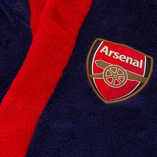 Arsenal FC Boys Dressing Gown Robe Hooded Fleece Kids OFFICIAL Football Gift