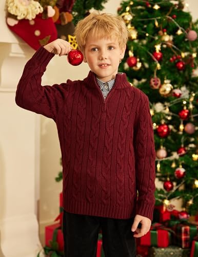 Arshiner Boys Knit Jumper Light Half Zip Children's Casual School Pullover Sweater For Autumn Winter Kids Knitwear Pullover 5-14 Years