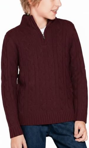 Arshiner Boys Knit Jumper Light Half Zip Children's Casual School Pullover Sweater for Autumn Winter Kids Knitwear Pullover 5-14 Years