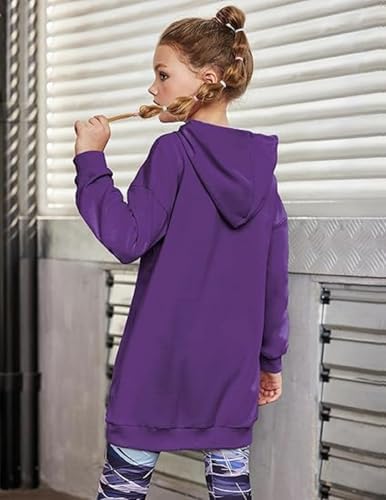 Arshiner Girl's Hoodie Long Kids Casual Autumn Winter Long Sleev Top Fashion Casual Hooded Sweatshirt For Girls 5-14 Years