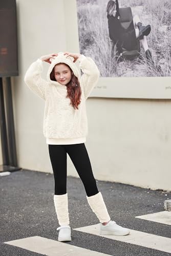 Arshiner Girls Clothing Sets Winter Kids Hoodie With Leggings Set Warm Cosy Padded Clothes Two Piece Outfits For Girls 5-14 Years