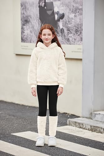 Arshiner Girls Clothing Sets Winter Kids Hoodie With Leggings Set Warm Cosy Padded Clothes Two Piece Outfits For Girls 5-14 Years