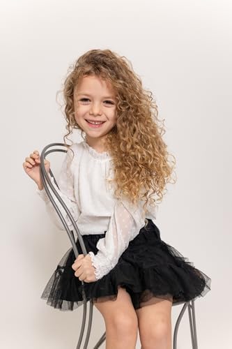 Arshiner Girls Long Sleeve Shirt Chiffon Kids Dot Pleated Collar Blouse Casual Top Spring Fall Winter Blouse For Girls 4-13 Years