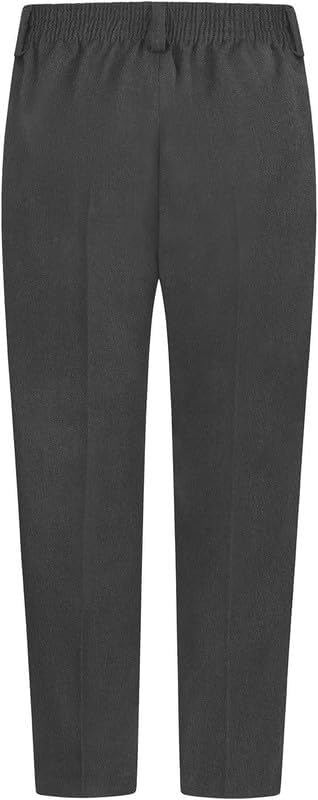ASD Accessories Sturdy Fit Plus Size Boys School Trousers Ages 5-16 - Half-Elastic Waist Zip & Clip Teflon Water Resistance Belt Loops. See Size Chart