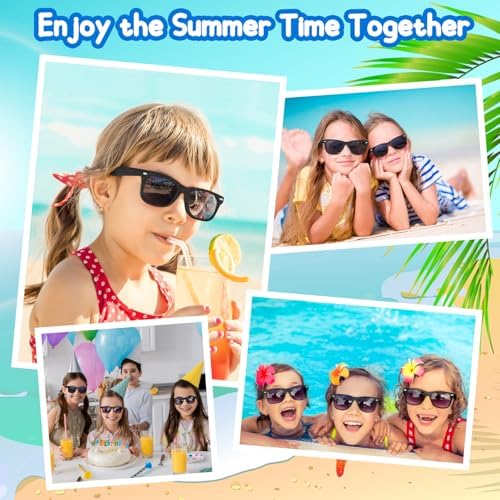 ASTARON 8 Pack Kids Party Sunglasses Bulk For Kids Summer Beach Party Birthday Party Favors Supplies Goody Bag Filler