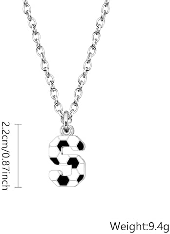 Astellea Football Gifts For Girls Boys Initial Necklace For Soccer Players Lovers Coach Fashion Football Letter Necklace Christmas Birthday Party Jewelry Present For Son Daughter Teenage