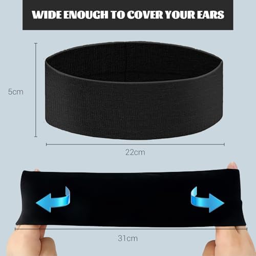 AstraGlam 8-Pack Wide Headbands For Women And Men 2.5 Inch Non-Slip Sport Sweatbands Elastic Hair Bands For Workout Yoga Running Gym Assorted Colours