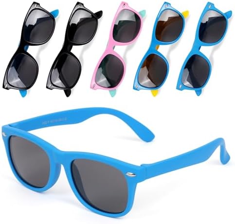 Auliuse Kids Sunglasses TPEE Flexible Frame Kids Polarized Sunglasses Baby Sunglasses for Boys Girls Children Toddler Sunglasses UV400 Protection Polarized Sunglasses for Kids Beach School Party