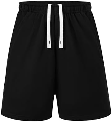 Auranso Boys Shorts Kids PE Sports Jogger Shorts Summer Shorts Adjustable Waist Jersey Shorts with Pockets