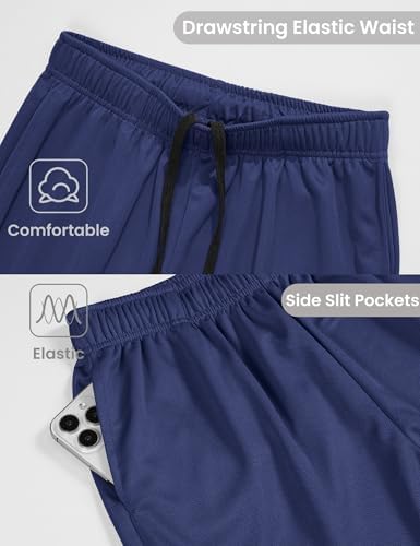 Auranso Boys Shorts Quick Dry Kids School Sports PE Shorts Breathable Summer Activewear Shorts With Pockets For Football Cycling Running Training Gym 7-14 Years Black Blue Navy