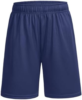 Auranso Boys Shorts Quick Dry Kids School Sports PE Shorts Breathable Summer Activewear Shorts with Pockets for Football Cycling Running Training Gym 7-14 Years Black Blue Navy