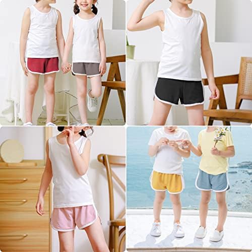 Auranso Girls Athletic Shorts 6-14 Years Teen Kids Running PE Gym Sports Shorts Colourful Summer Casual Beach Short Pants 3 Pack