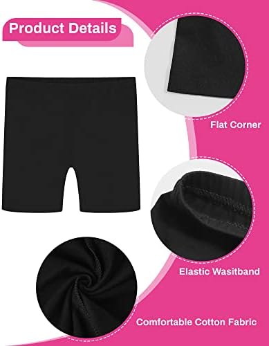 Auranso Girls Cycling Shorts Age 5-14 Teen Kids Cotton PE Dance Cycle Gymnastic Shorts Breathable Under Dress Shorts For Girls 3 Pack