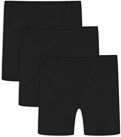 Auranso Girls Cycling Shorts Age 5-14 Teen Kids Cotton PE Dance Cycle Gymnastic Shorts Breathable Under Dress Shorts for Girls 3 Pack