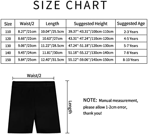 Auranso Girls Dance Shorts Breathable And Safety Dress Short 6 Pack Kids Stretchy Dancing Bike Pants For Girl Size 2-10 Years
