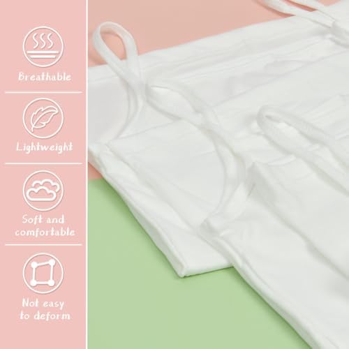 AUYAO 3Pcs Girls Solid Colors Camisole Tank Tops Kids Plain Cami Vests Underwear Sleeveless White Cami Tops For Little Girls Kids Vest Summer Tops Girls Spaghetti Strap Soft Vests For Kids