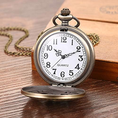 Avaner Antique Bronze Retro Hollow Rose Flowers Openwork Quartz Pocket Watch For Women Girls