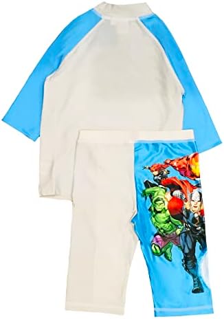 AVENGERS Boys Swim Set 2 Piece Set Comprising Short Sleeve Top And Swimming Shorts Grey Age 4-10 Years