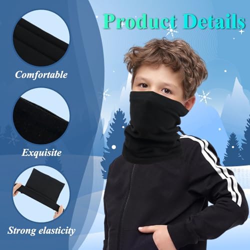 Awumbuk Winter Neck Warmer Kids Fleece Snood Scarves Windproof Neck Gaiter Multifunctional Winter Scarf Face Masks For Girls And Boys Skiing Running Outdoor Accessories Childrens 2 Pack