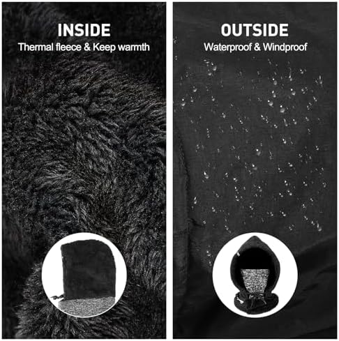 AYPOW Balaclava Windproof Ski Mask Thermal Fleece Lined Hood Hat Face Mask Waterproof Winter Balaclava Hat Thicken Snoods Hats Neck Warmer Men Women Cycling Motorcycle Skiing Camping Outdoor Sports