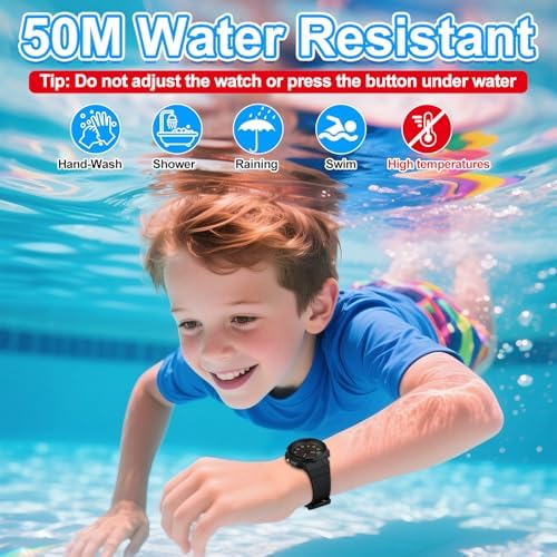 Ayybboo Kids Watch Boys Girls 50M Waterproof Analogue Quartz Children's Watch With Light Easy To Read For Teenagers Ages 6-15