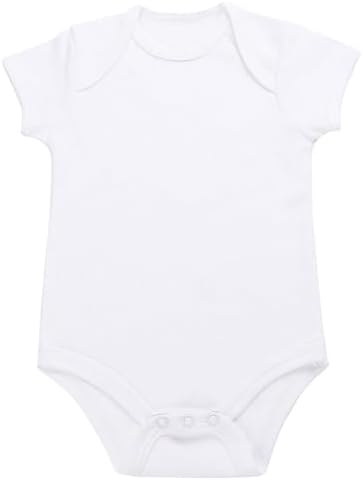 Baby Bodysuits Cotton 6 Pack Short Sleeve White Vests Tops Boy Girl