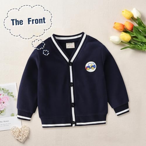 Baby Boy Long Sleeve Cardigan Toddler V-Neck Outerwear Infant Fall Winter Coat Boy Knit Cardigan Sweater For 2-8 Years
