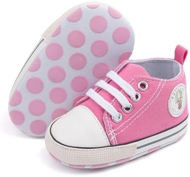 Baby Boys Girls Infant Canvas Sneakers High Top Lace Up Newborn First Walkers Cribster Shoe