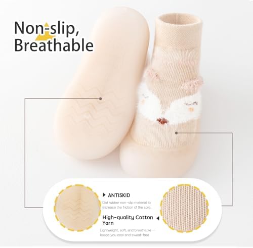 Baby Girls Boys First Walking Shoes Anti Slip Slippers Socks Barefoot Shoes Toddler Infant Non Slip Sole Shoes Breathable