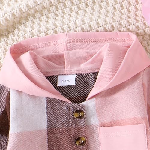 Baby Girls Fall Winter Outfits Hoodies Button-up Sweatshirts Coats Pants Jogger Trousers Set Toddler Infant Contrast Color Clothes