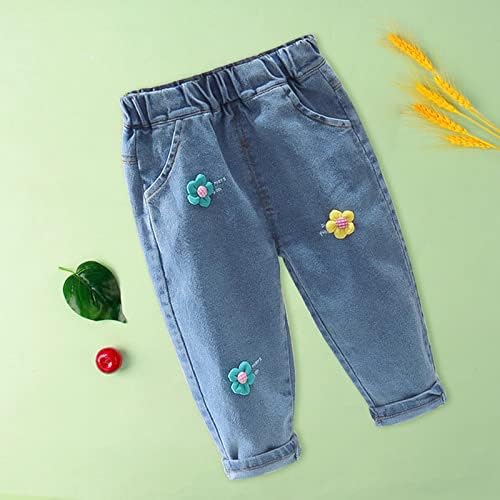 Baby Little Girl Jeans Elastic Waist Cute Printed Denim Pants Toddler Fashionable Jeans Summer Spring Trousers Harem Pants For Toddler Girls