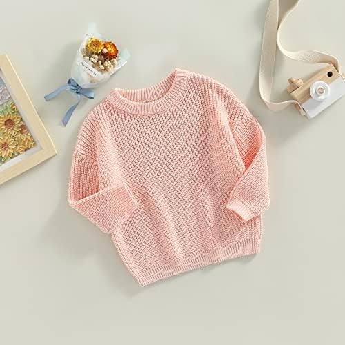 Baby Oversized Knitted Jumper Girls Boys Winter Ribbed Knit Sweater Chunky Pullover Long Sleeve Knitwear Top Soft Unisex Toddler Baby Clothes Autumn Outwear