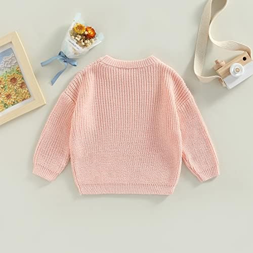 Baby Oversized Knitted Jumper Girls Boys Winter Ribbed Knit Sweater Chunky Pullover Long Sleeve Knitwear Top Soft Unisex Toddler Baby Clothes Autumn Outwear