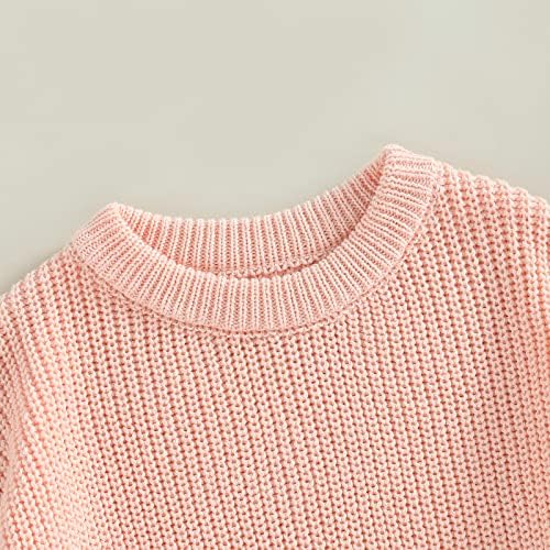 Baby Oversized Knitted Jumper Girls Boys Winter Ribbed Knit Sweater Chunky Pullover Long Sleeve Knitwear Top Soft Unisex Toddler Baby Clothes Autumn Outwear