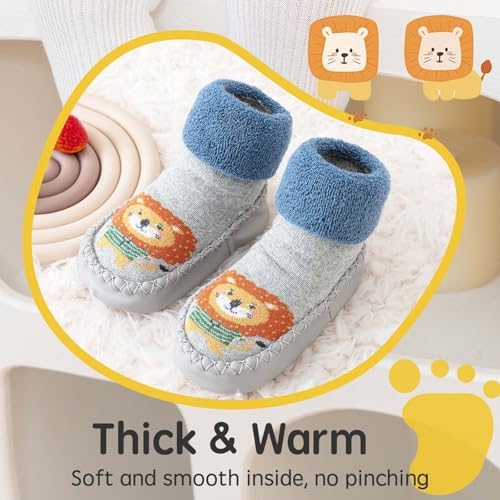 Baby Warm First Walking Shoes Slippers Socks Shoes Girls Boys Anti Slip Soft Newborn 2 Pairs