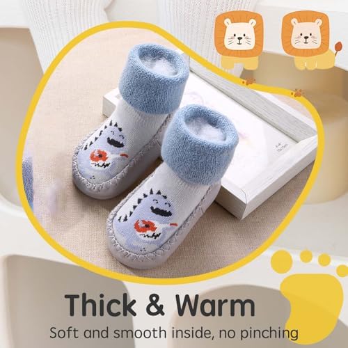 Baby Warm First Walking Shoes Slippers Socks Shoes Girls Boys Anti Slip Soft Newborn 2 Pairs