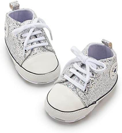 BAIELey Walk In The Clouds Baby Boys Girls Infant Canvas Sneakers High Top Lace Up Newborn First Walkers Shoe