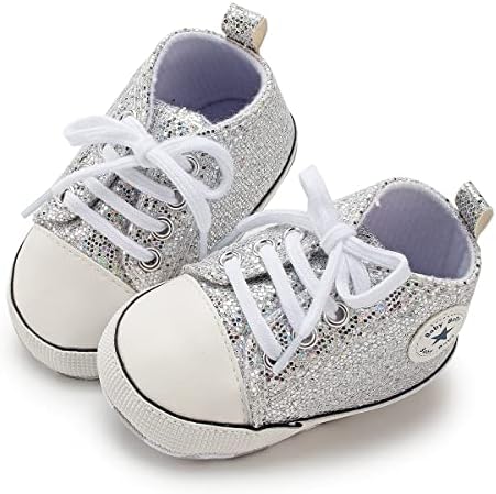 BAIELey Walk In The Clouds Baby Boys Girls Infant Canvas Sneakers High Top Lace Up Newborn First Walkers Shoe