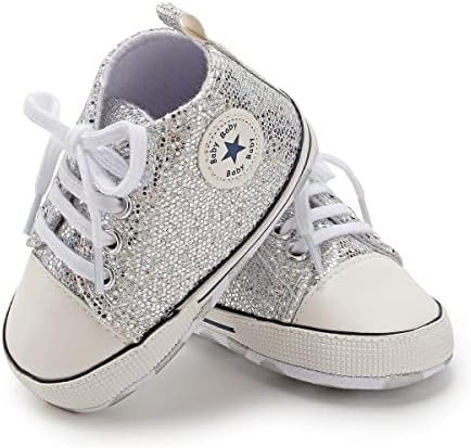 BAIELey walk in the clouds Baby Boys Girls Infant Canvas Sneakers High Top Lace up Newborn First Walkers Shoe