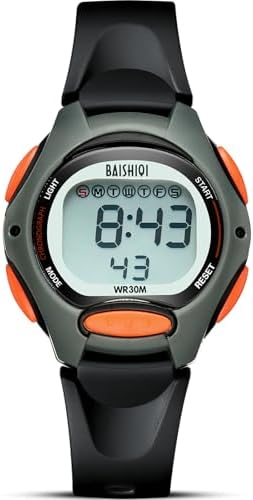 BAISHIOI Kids Watch Digital for Girls Boys Teenagers Sport Outdoor Waterproof Analog Watch for Children with Silicone Band Stopwatch with EL Backlight/Timer/Alarm/Date