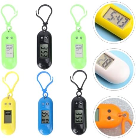 Balacoo 6pcs Keychain Pocket Watches Digital Clip On Watches Keychain Electronic Watches Small Pocket Watches Keyring For Kids Student Outdoor Birthday Gift For Children Kids Students H212G1256AFB