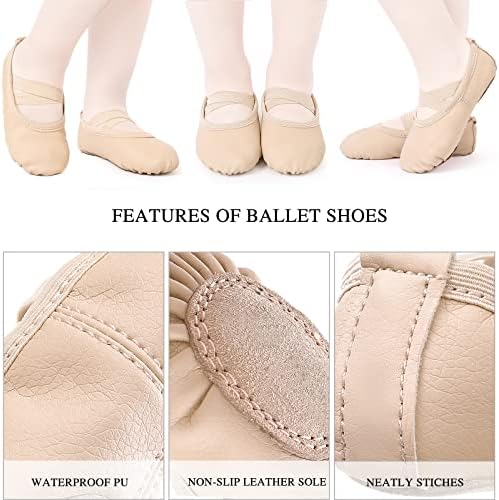 Ballet Shoes For Girls Split Sole Dance Flats Leather Ballet Slippers Dance Shoes For Kids Toddlers Women Adults