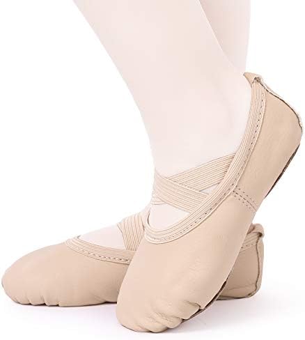 Ballet Shoes Leather Ballet Flats Split Sole Dance Slippers For Girls Toddlers Women