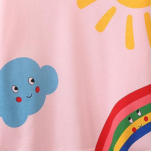 Baogaier Girls Sweatshirt Cotton Long Sleeve T Shirts Jumper Crew Neck Casual Kids Clothes Soft Comfort Breathable Toddler Cute Animal Print Pattern Pullover Tops Girl Clothing Age 2-7 Years