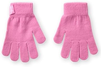 Barbie Girls Pink Fair Isle Beanie And Gloves Set - One Size Winter Knit Accessories For Kids Fair Isle Design Cosy Cold Weather Apparel Childrens Gift Idea