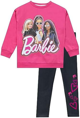 Barbie Sweatshirt And Leggings Set Co Ord Set Girls' Outfits & Clothing Sets Ages 4 to 12 Years Official Merchandise