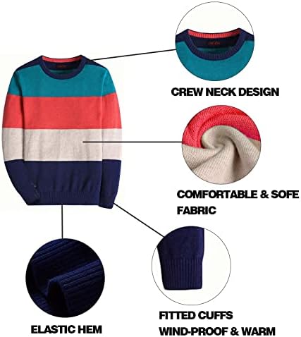 BASADINA Boys Jumpers Kids Knitwear Christmas Sweatshirt Striped Sweater Long Sleeve Pullover Kids Warm Clothes For Autumn And Winter 4-14 Years